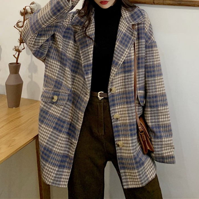 Áo blazer nữ dáng dài, sọc màu trắng, đen,  chất đẹp hàng quảng châu thời trang thu đông kiểu 2020