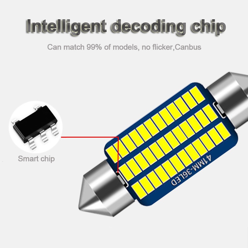 1 Bóng Đèn LED C5W C10W 3014 SMD 31mm 36mm 39mm 41mm Chuyên Dụng Cho Xe Hơi