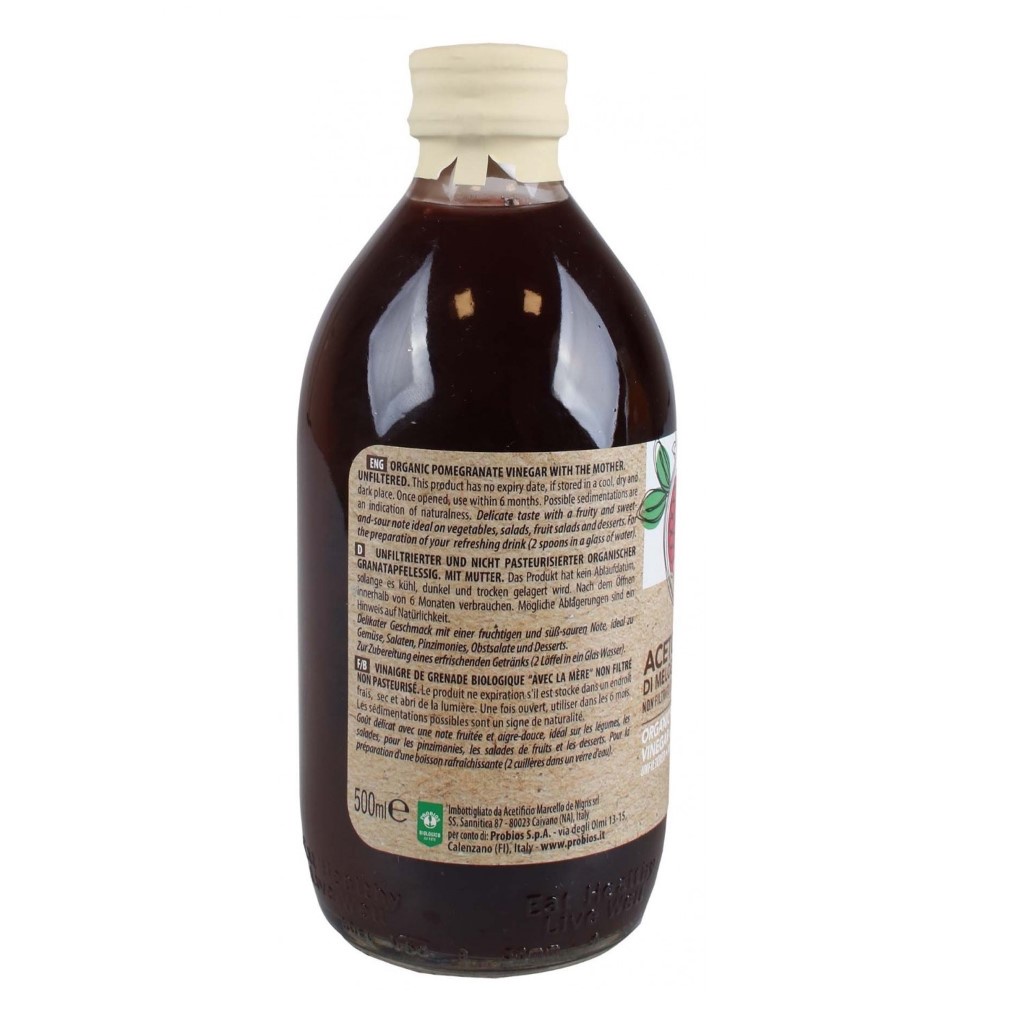 Giấm Lựu Hữu Cơ Vị Mới Có Giấm Cái 500ml ProBios Organic Ăn Kiêng, Giảm Cân