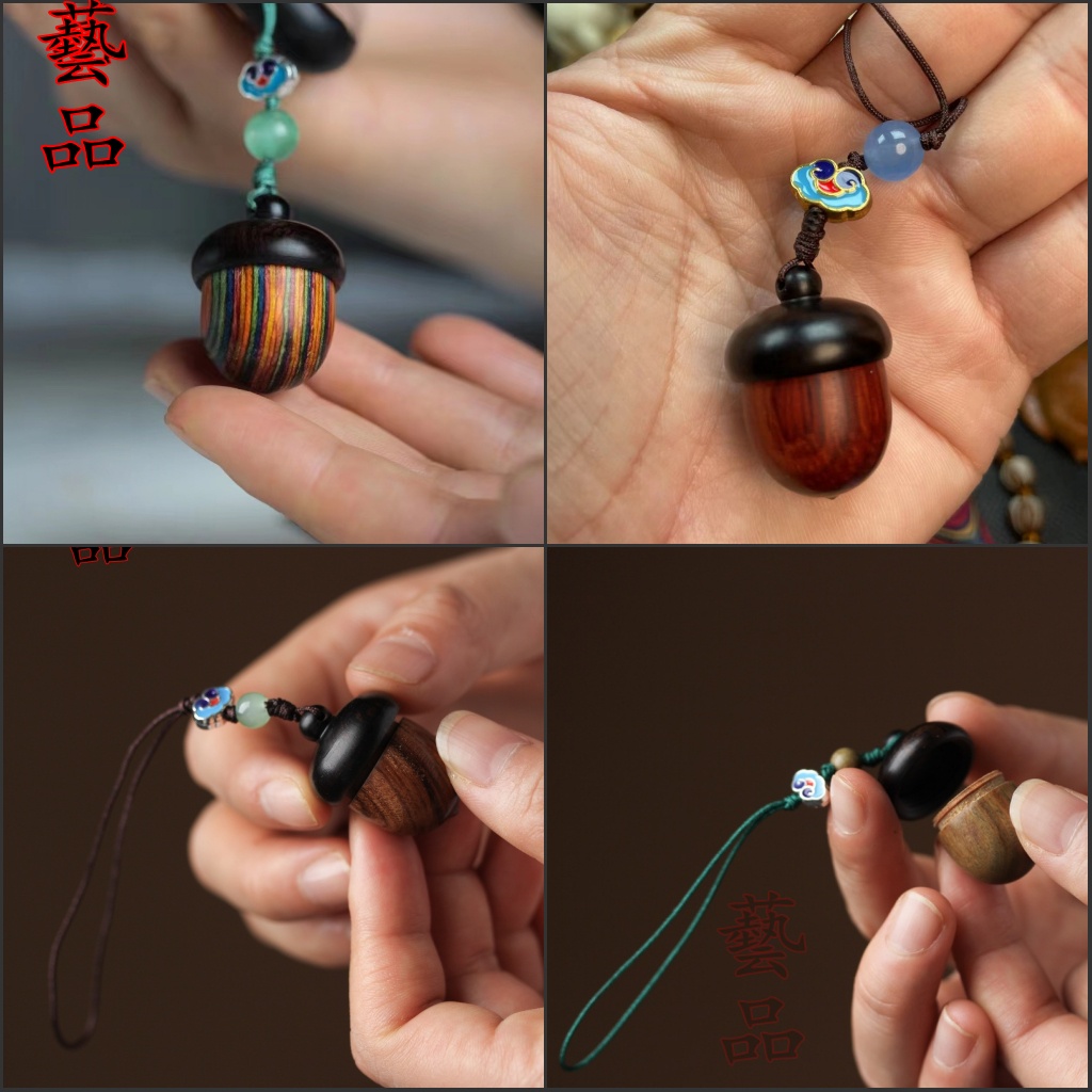 Móc Treo Điện Thoại/ Túi Xách/ Túi Xách Bằng Gỗ Đàn Hương Màu Đỏ Nhiều Kiểu Dáng