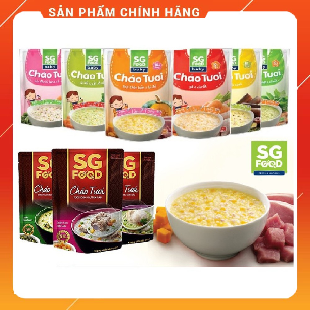 Cháo tươi dinh dưỡng saigonfood 💟💟 FREESHIP 💟💟 Cháo tươi sg food ăn liền, dành cho bé ăn dặm, giúp bé tăng cân.