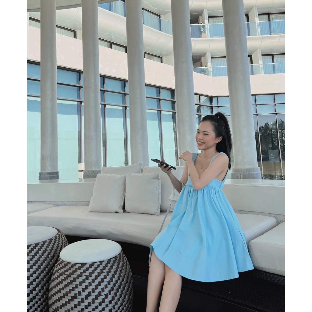 ĐẦM DÂY CÁCH ĐIỆU LƯNG SIÊU XINH HAI MÀU ĐEN NUDE - YIKO DRESS