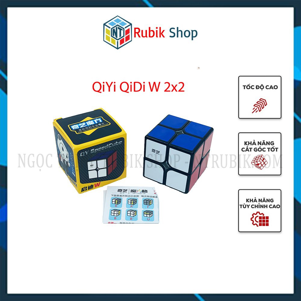 [Mã 155LIFESALE giảm 8% đơn 99k] [Rubik 2x2x2] Rubik giá rẻ QiYi QiDi W 2x2 Viền đen (Black)