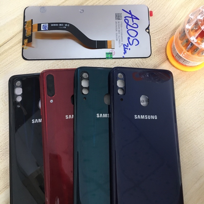 Combo Màn Hình + Bộ Vỏ Sườn SamSung A20s Zin Hàng Cao Cấp .( kèm khay Sim )