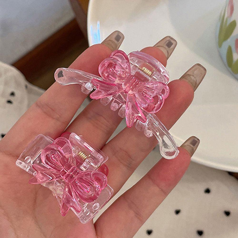 Kẹp Tóc Nơ Trong Suốt Phong Cách Hàn Quốc Cổ Điển