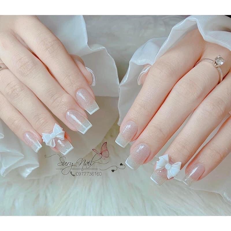 Nơ bột màu trắng