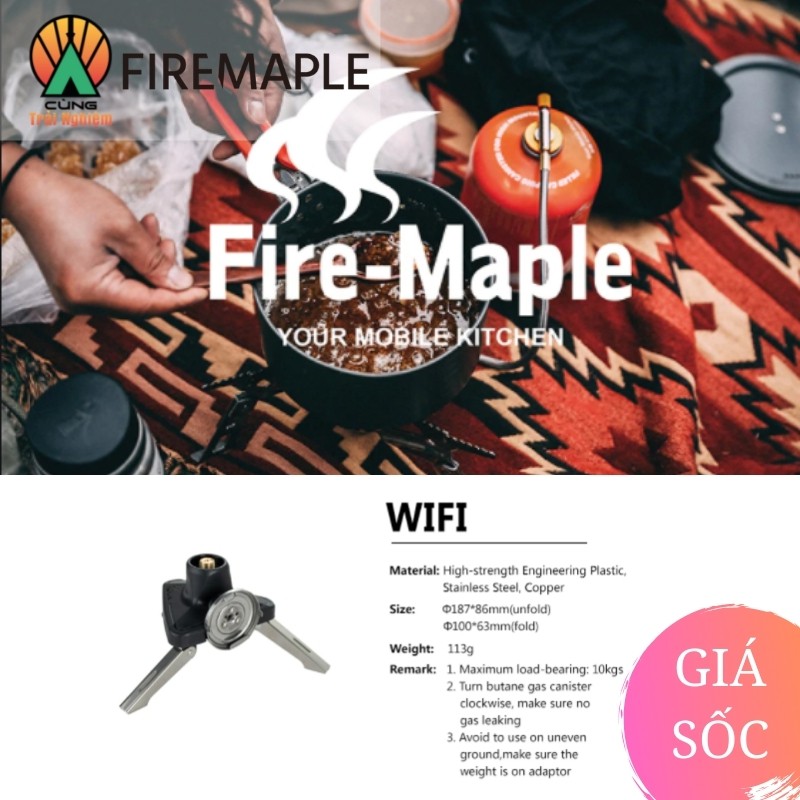 [CHÍNH HÃNG] Đầu Chuyển Đổi Bình Gas Fire Maple WIFI Adaptor Tiện Lợi Chuyên Dụng Cho Du Lịch, Dã Ngoại
