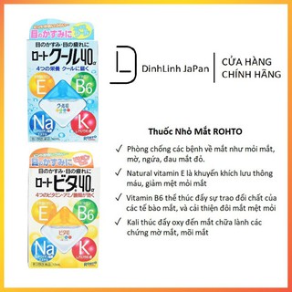Nước nhỏ mắt Rohto Vita 40 Bổ Sung Vitamin 12ml hàng Nhật nội địa