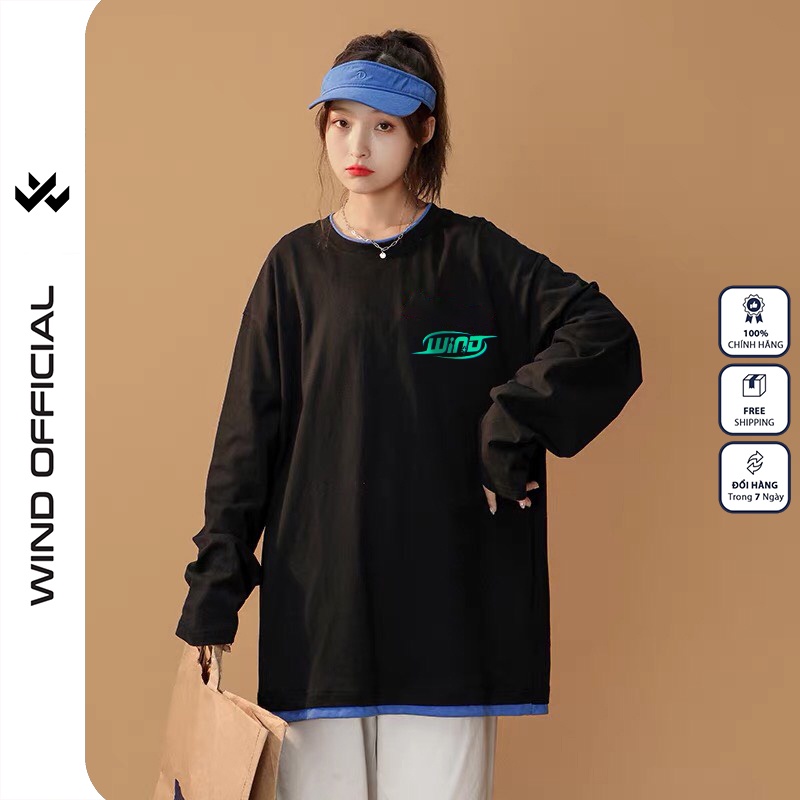 Áo thun tay dài WIIS phông unisex form rộng WIIS layer sweater nam nữ ulzzang