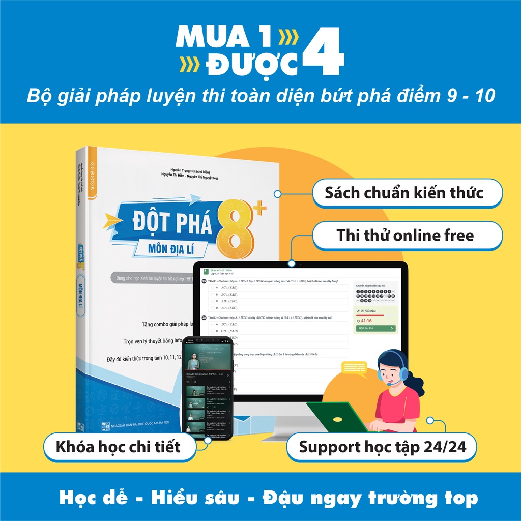 Sách - Đột phá 8+ môn Địa lí (phiên bản mới) - Chính hãng CCbook