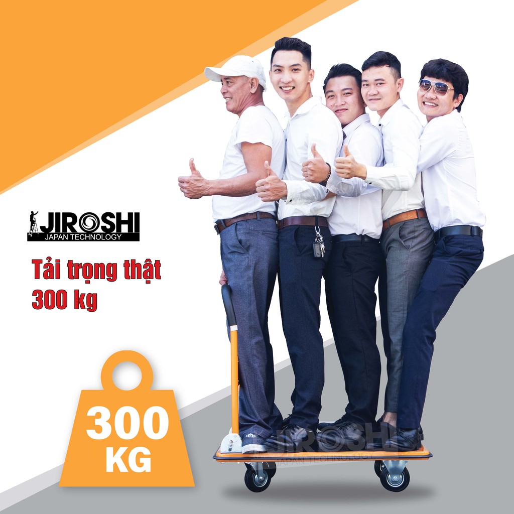 [Mã LIFEHL50K giảm 10% đơn 200K] Xe Đẩy Hàng Tải 300kg JIROSHI Gấp Gọn Sàn Xe Lớn - Công Nghê Nhật Bản