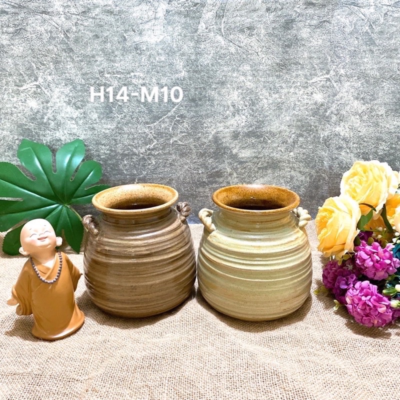 Lọ Hoa Gốm Sứ Mộc Bát Tràng- Bình Hoa Sắc Màu- Decor Trang Trí