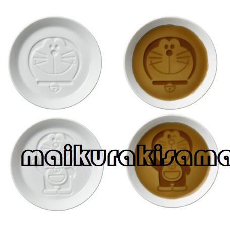 ♗✈◐Nhật Bản Jinzheng Gốm Doraemon Đôrêmon Gốm sứ Nước tương Món ăn Mô hình cứu trợ Ngoại vi Ba chiều