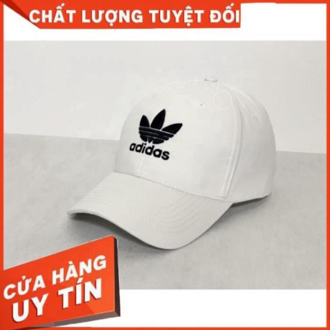 Nón kết Mũ lưỡi trai Adidas trắng logo thêu đen dành cho nam nữ Free size [ FULL BOX ] Xịn * 👒