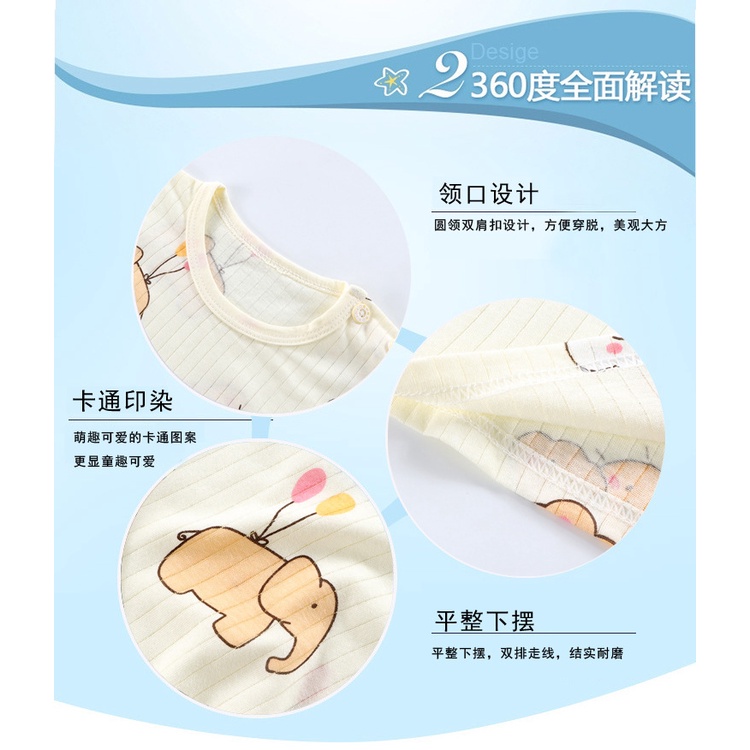 Bộ Đồ Ngủ Tay Dài Chất Cotton Mỏng Thoáng Khí Phong Cách Mới 2022 Cho Bé Trai / Gái