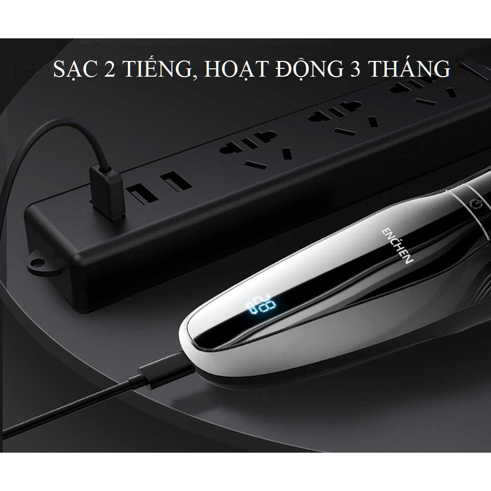 Máy cạo râu chống nước Enchen Gentleman 5S tiêu chuẩn IPX7 Màu sắc sang trọng hiển thị pin