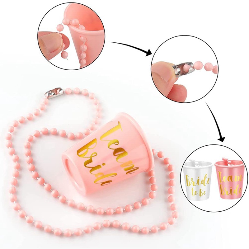 Set 14 Cốc Thủy Tinh Kèm Dây Xích Treo Cho Cô Dâu Trong Tiệc Độc Thân