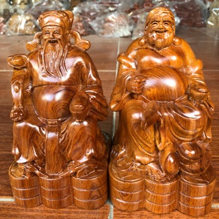 THẦN TÀI THỔ ĐỊA GỖ HƯƠNG ĐÁ VÀ BÁCH XANH