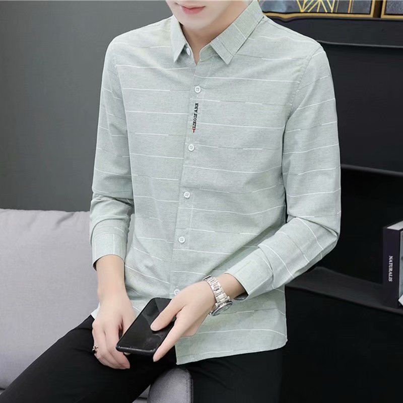 Áo Sơ Mi In Họa Tiết Đơn Giản Thời Trang Hàn Quốc Cho Nam