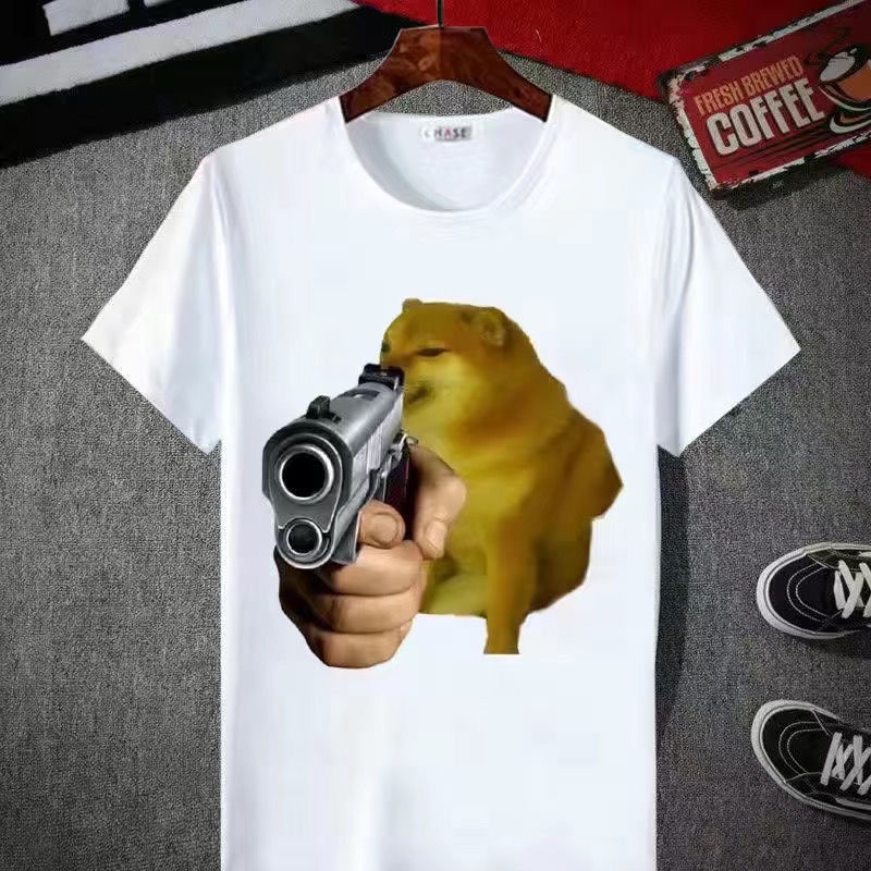 Áo Thun Ngắn Tay In Hình Chó Shiba Inu Cheems 2022 Thời Trang Unisex Galaxy