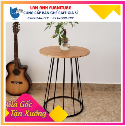 Bàn mặt gỗ chân sắt cao H73 (LA-T008)