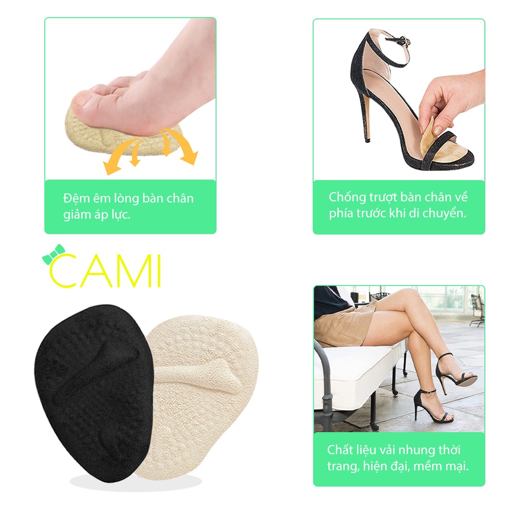 Miếng lót giày cao gót chống trượt chân có keo dán cố định, êm ái và dễ dàng di chuyển - Cami - CMPK226