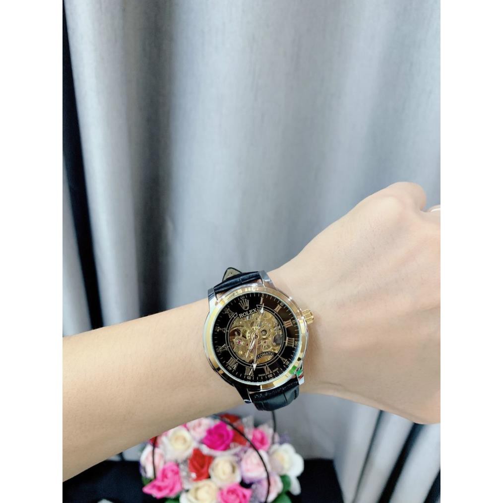 Đồng hồ Nam Rolex cơ, dây da mềm, bảo hành 12 tháng