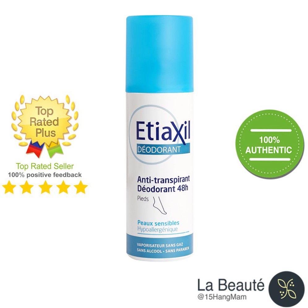 Etiaxil Deodorant Anti-transpirant 48H Pieds - Xịt Hỗ Trợ Cải Thiện Mồ Hôi Chân Hiệu Quả 100ml