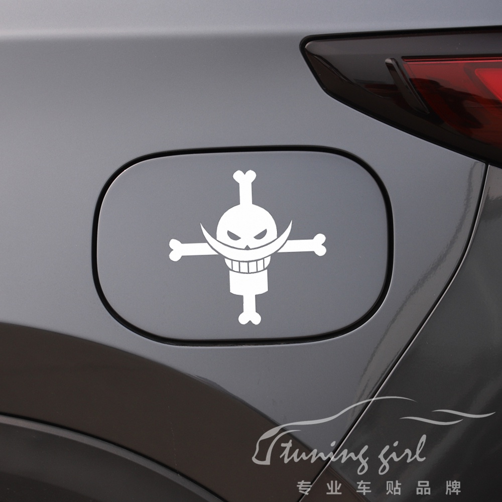 Miếng Dán Trang Trí Nắp Bình Xăng Xe Hơi / Laptop / Ipad / Điện Thoại Họa Tiết ONE PIECE Màu Phản Quang