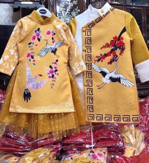 Sét áo dài CÚC BỌC LOẠI 1 cho bé