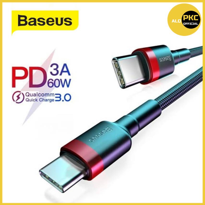 Cáp sạc nhanh Baseus Cafule Series Type-C PD2.0 60W, sạc nhanh 3.0, data tốc độ cao 480Mbps, bọc dù - ALO Official