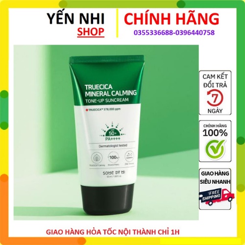 Kem Chống Nắng Some By Mi Truecica Mineral Calming Tone Up Suncream 50ml Mẫu Mới.