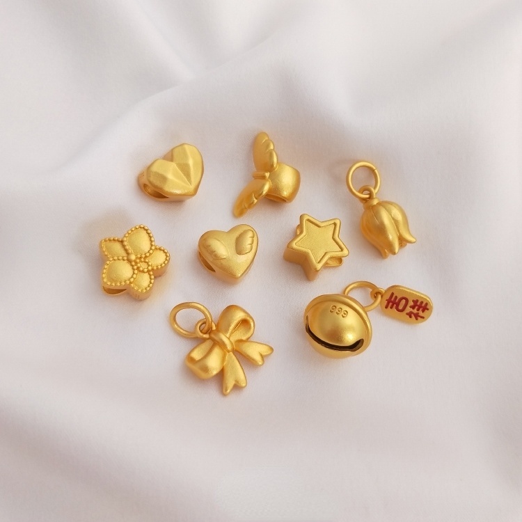 Hạt Đá Cát Màu Sắc Mạnh Mẽ Hình Trái Tim Ngôi Sao Năm Cánh Lỗ To Làm Mặt Trang Sức