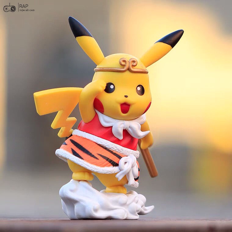 Mô hình Pikachu cosplay Tôn Ngộ Không- Trư Bát Giới dễ thương chất liệu PVC làm trang trí phòng ngủ bàn học quà tặng-Ráp