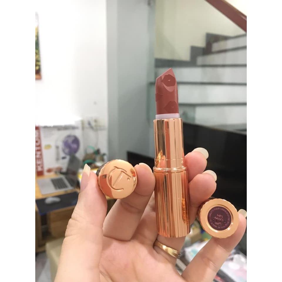 (UNBOX) Son lì hi-end Charlotte Tilbury màu Trà sữa đào Mrs Kisses