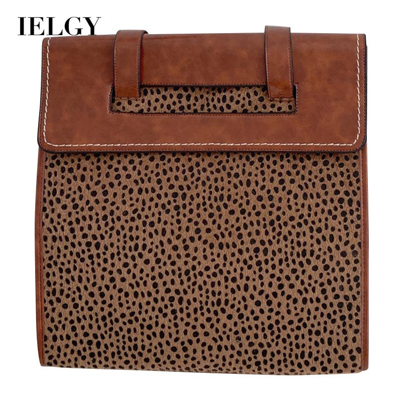 IELGY Túi tote Đeo Vai Kích Thước Lớn In Họa Tiết Da Báo Phong Cách Cổ Điển Thời Trang Cho Nữ