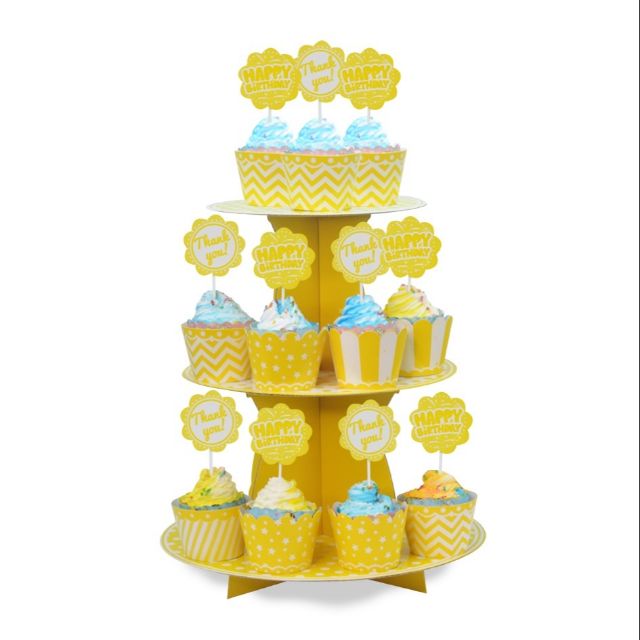 (5 MÀU) kệ giấy 3 tầng cupcake