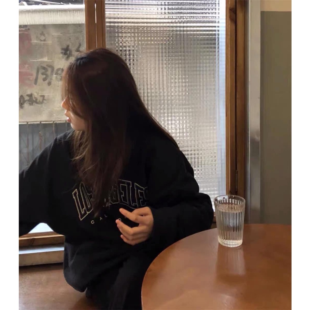 Áo Sweater nỉ da cá nam nữ trơn Los Angeles California, Áo hoodie nỉ da cá unisex thể thao cá tính Mamen Shop