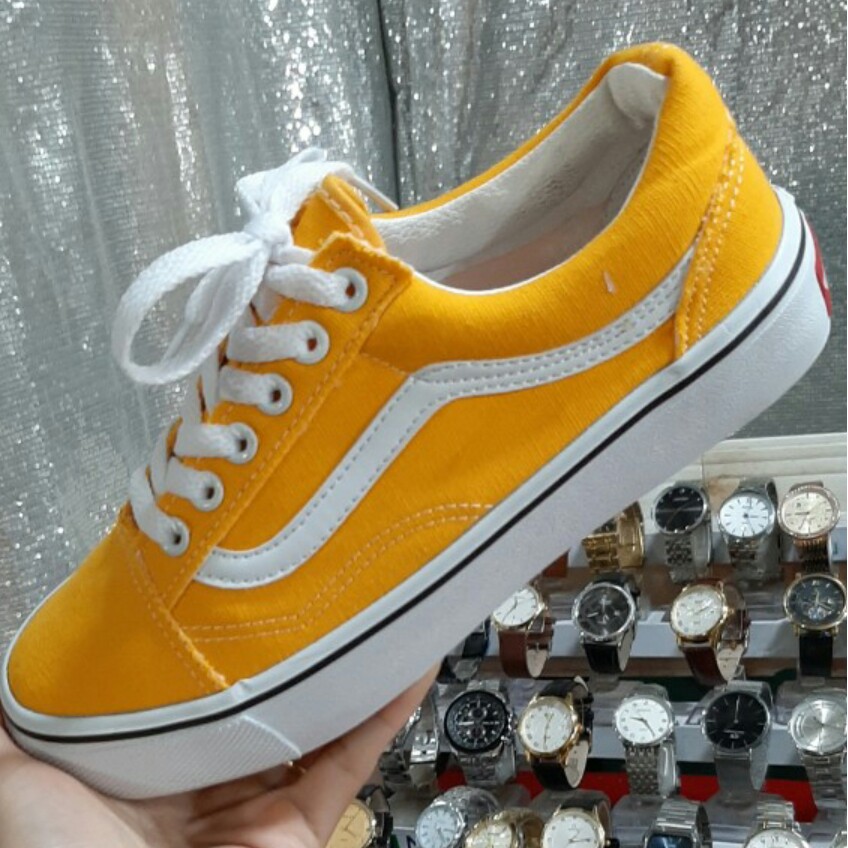 Giày thể thao nữ vàng sọc trắng -0ld-sk00l -yellow