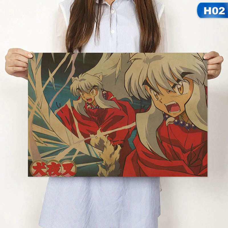 Bộ 8 Áp Phích In Hình Inuyasha Khổ A3