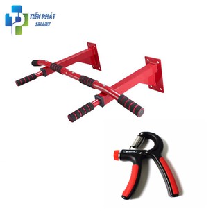 Xà đơn đa năng P90X Tặng Kìm Bóp cơ Tay lực 10-40kg Cao Cấp (Kèm hướng dẫn lắp đặt) -Xà nặng 4kg có  6 mút tay tập GYM