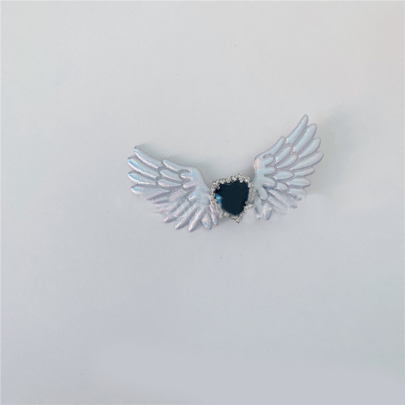 Kẹp Tóc Hình Đôi Cánh Đính Đá Pha Lê Trái Tim