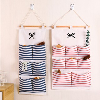 Túi đựng đồ treo tường tiết kiệm diện tích, túi vải canvas bền đẹp đa năng tiện lợi - giao màu ngẫu nhiên