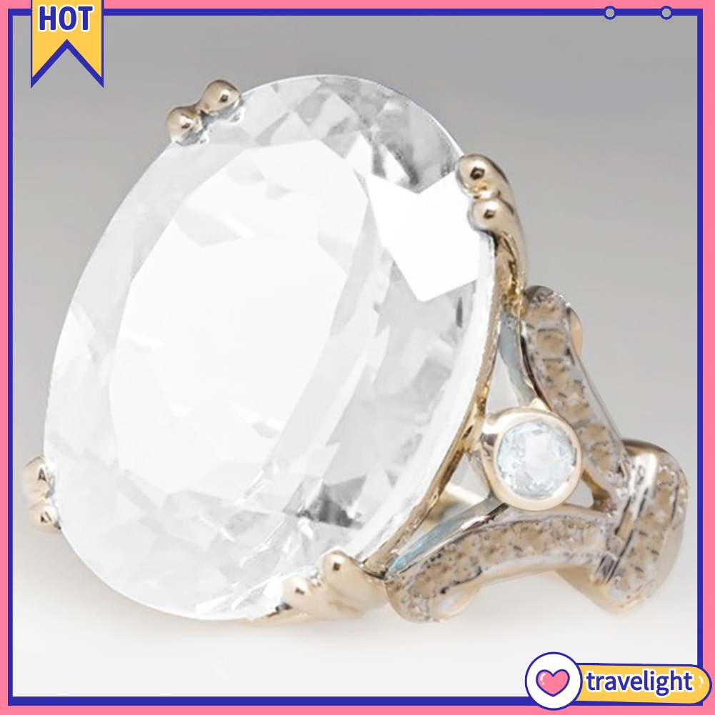 Nhẫn Đính Đá Topaz Cỡ Lớn Thời Trang Cho Nữ K1