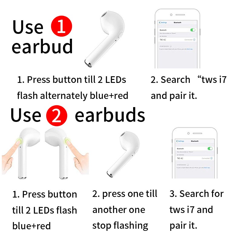 Tai nghe bluetooth không dây i7s TWS cho tất cả các loại điện thoại phổ thông hoco