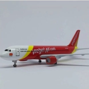 Mô hình máy bay VietJet 20cm có bánh chuẩn đẹp