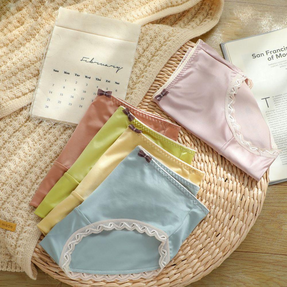 OCEANMAP Quần Lót Satin Cotton Màu Sắc Ngọt Ngào Quyến Rũ Cho Nữ