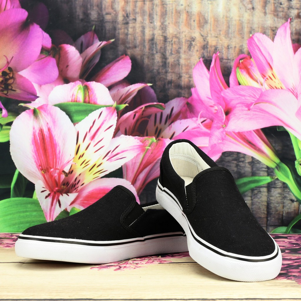 Giày Slip on Van Vải canvas Màu Đen