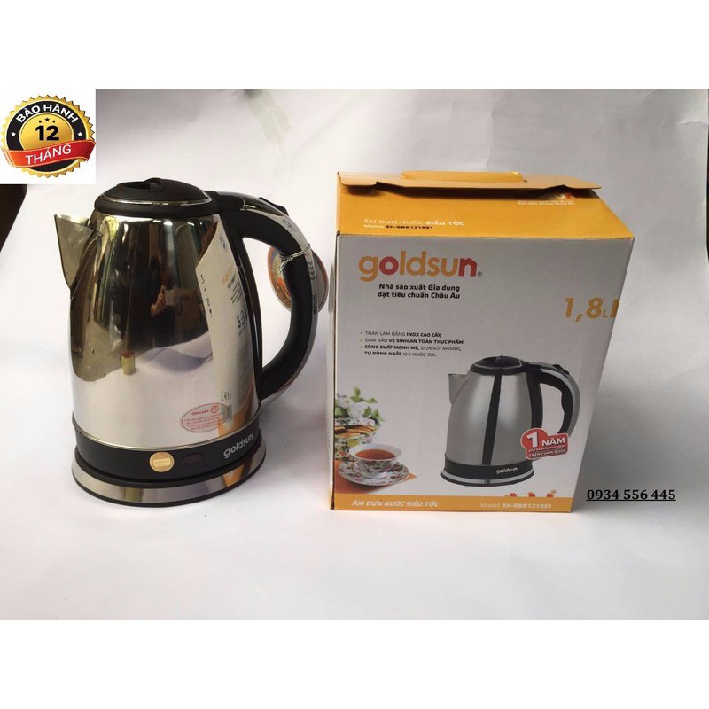 Ấm Siêu Tốc GOLDSUN Loại 1,8l Model: GK-13S Siêu Bền, Siêu Tiết Kiệm