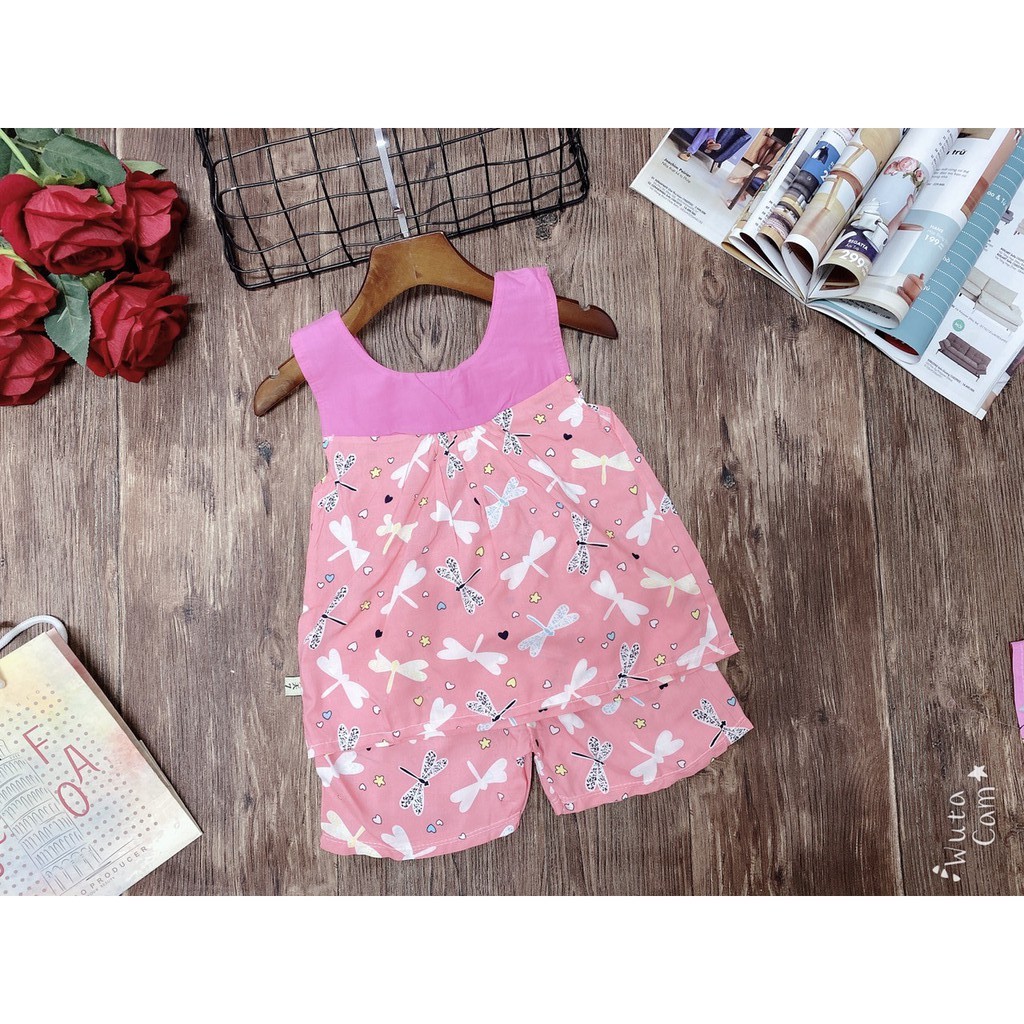 {xả hàng}bộ lanh nhỡ quảng châu chống co,rách cực xinh cho bé gái 7-16kg